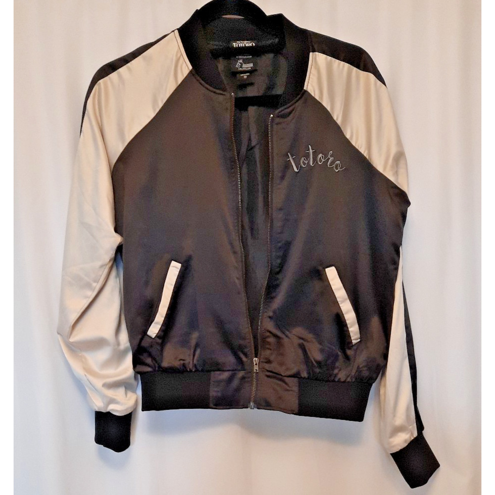 1988 VTG Studio Ghilbi M My Neighbor Totoro Souvenir Jacket Satin Black Silver